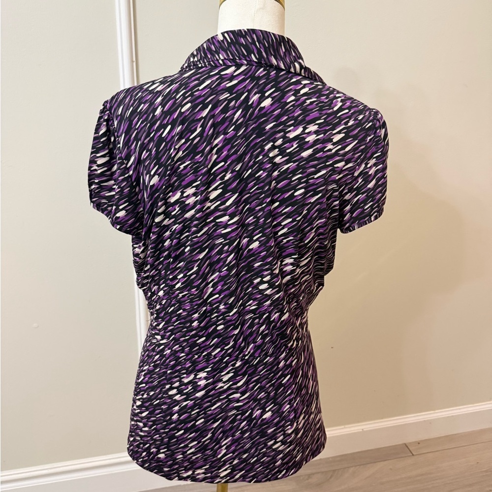 INC International Concepts Purple and Black Women's Blouse - Picture 4 of 7